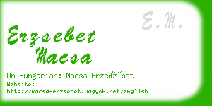 erzsebet macsa business card